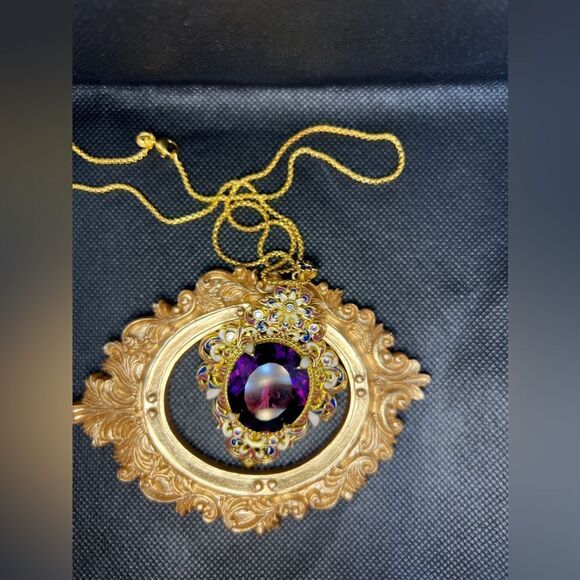 Vintage Inspired Royal Amethyst Necklace - Picture 9 of 12